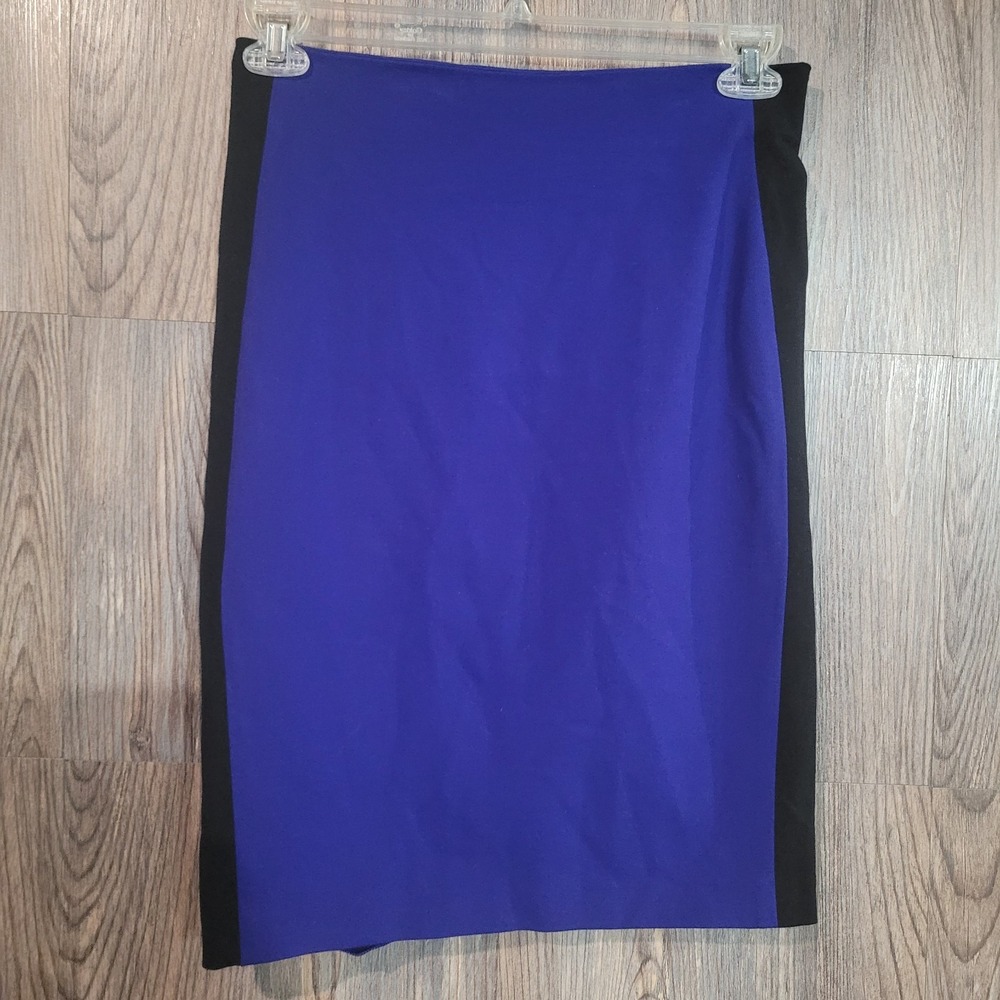 Diane Von Furstenberg Pencil Skirt Size 8 Blue/Purple & Black Colorblock Career